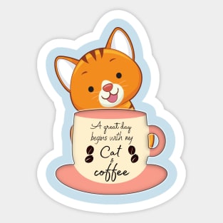 Funny Cat Lover Coffee Mug Sticker